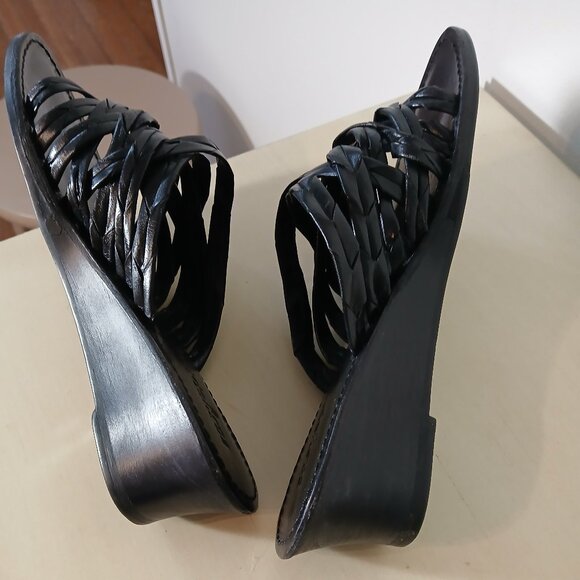 Easy Spirit slide-on leather low wedge heel - black - size 6 - Picture 3 of 6